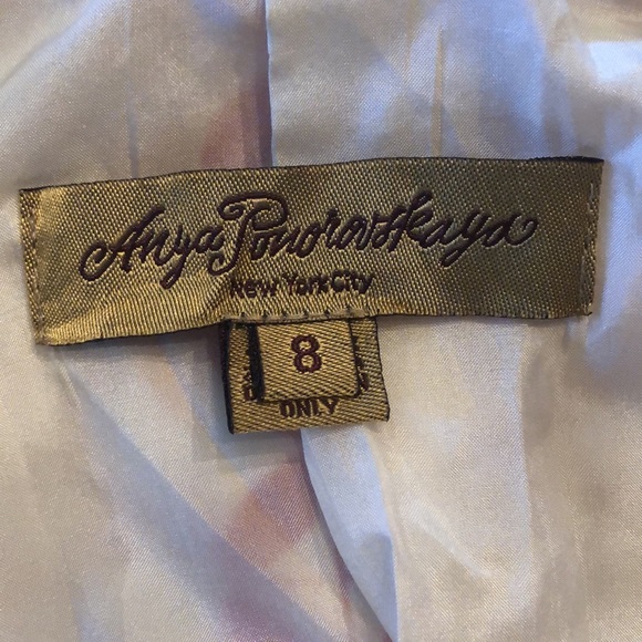 🌹Rare Stunning Silk Lycra Peplum Abstract Red & Off white lined Jacket - Picture 7 of 10